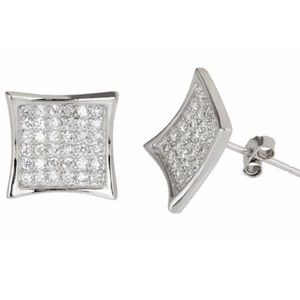 Solid Genuine Silver earrings with CZ gold layer